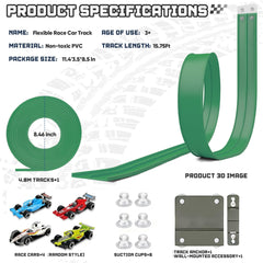 HGEVFL Flex Track includes four cars for immediate, action-packed play.