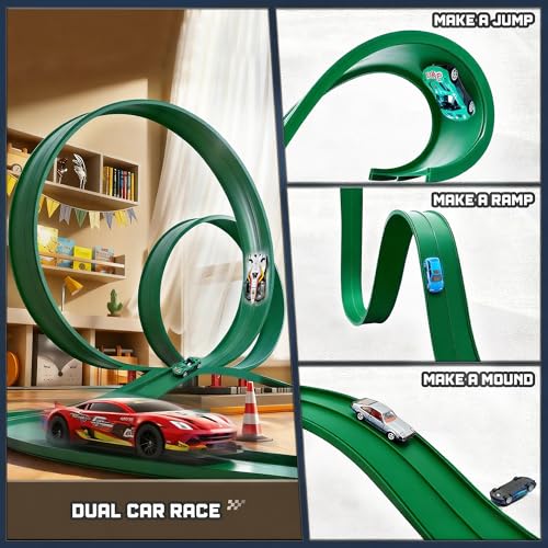 HGEVFL Flex Track durable PVC resists wrinkles, ensuring consistent car speed.