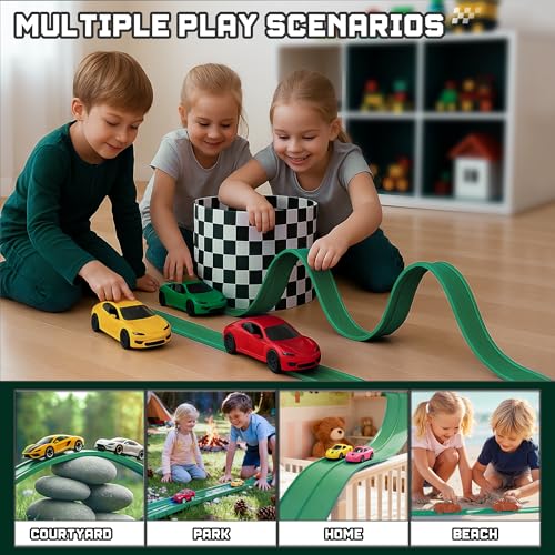HGEVFL Flex Track suction cups secure play on windows and tiles for stable action.
