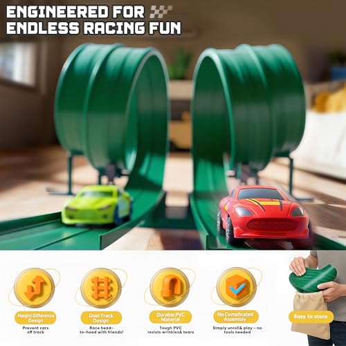 HGEVFL Flex Track anchors prevent end slips, delivering smoother end-to-end racing.