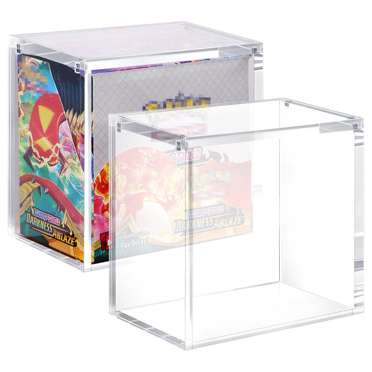 HgiVroskelia booster box case front view highlights crystal clarity and snug fit