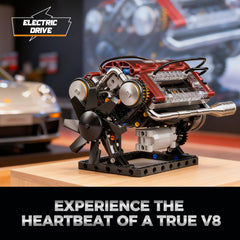 HGYYGACN V8 crankshaft rotation highlights precise engineering in a compact kit