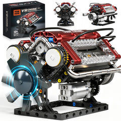 HGYYGACN V8 engine assembly shows detailed motor build for hands-on learning