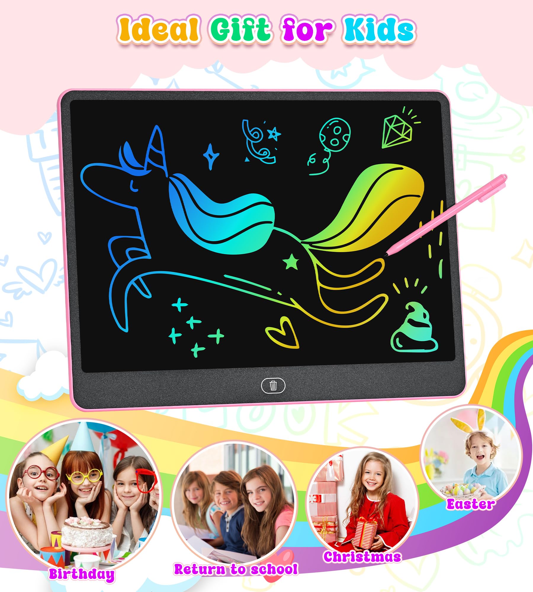 HHN colorful writing experience without glare or blue light.