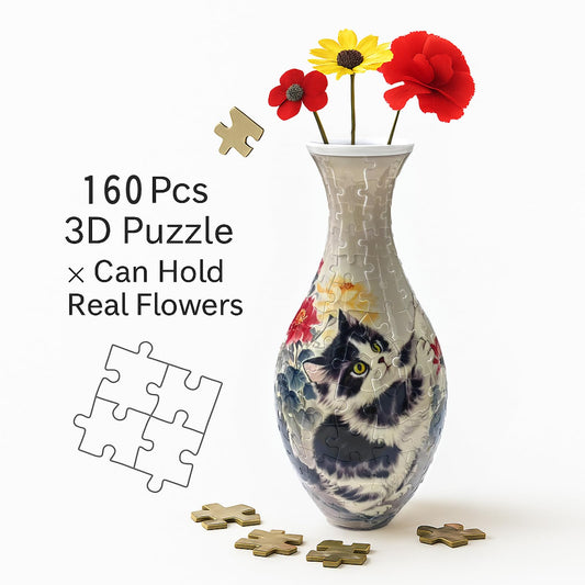 HHSME 3D puzzle vase with stand displays real or artificial stems with elegance
