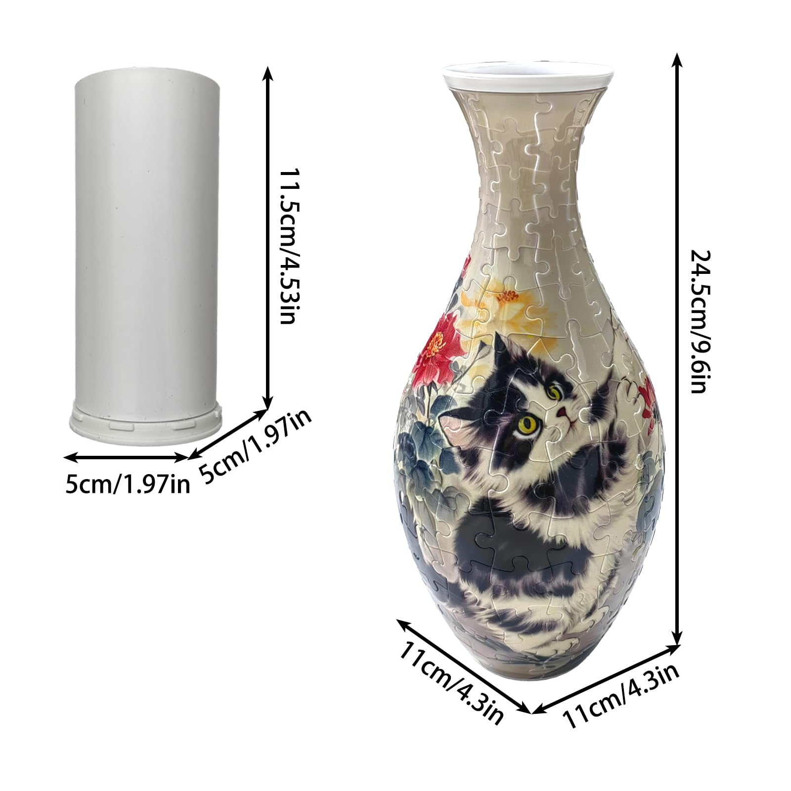 HHSME 3D puzzle vase water column keeps stems hydrated while showing off vibrant blooms