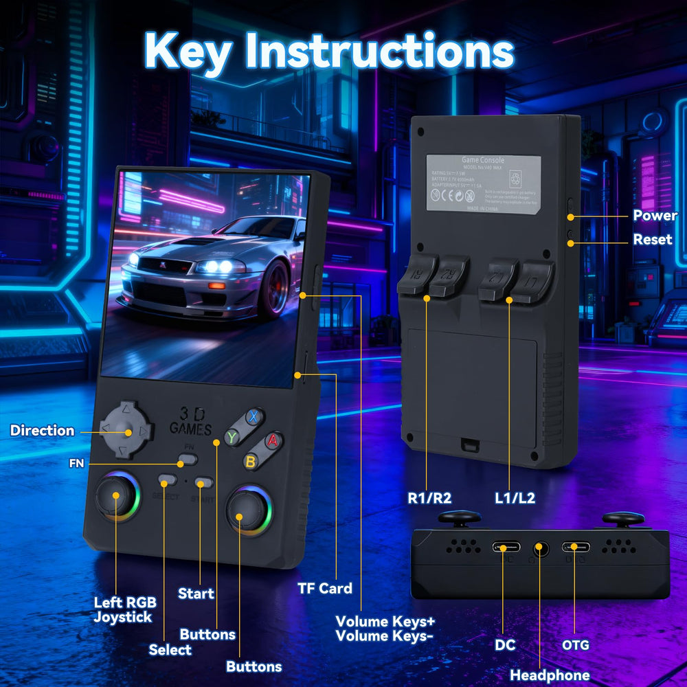 HHU V40 Max 4000mAh battery for longer play sessions
