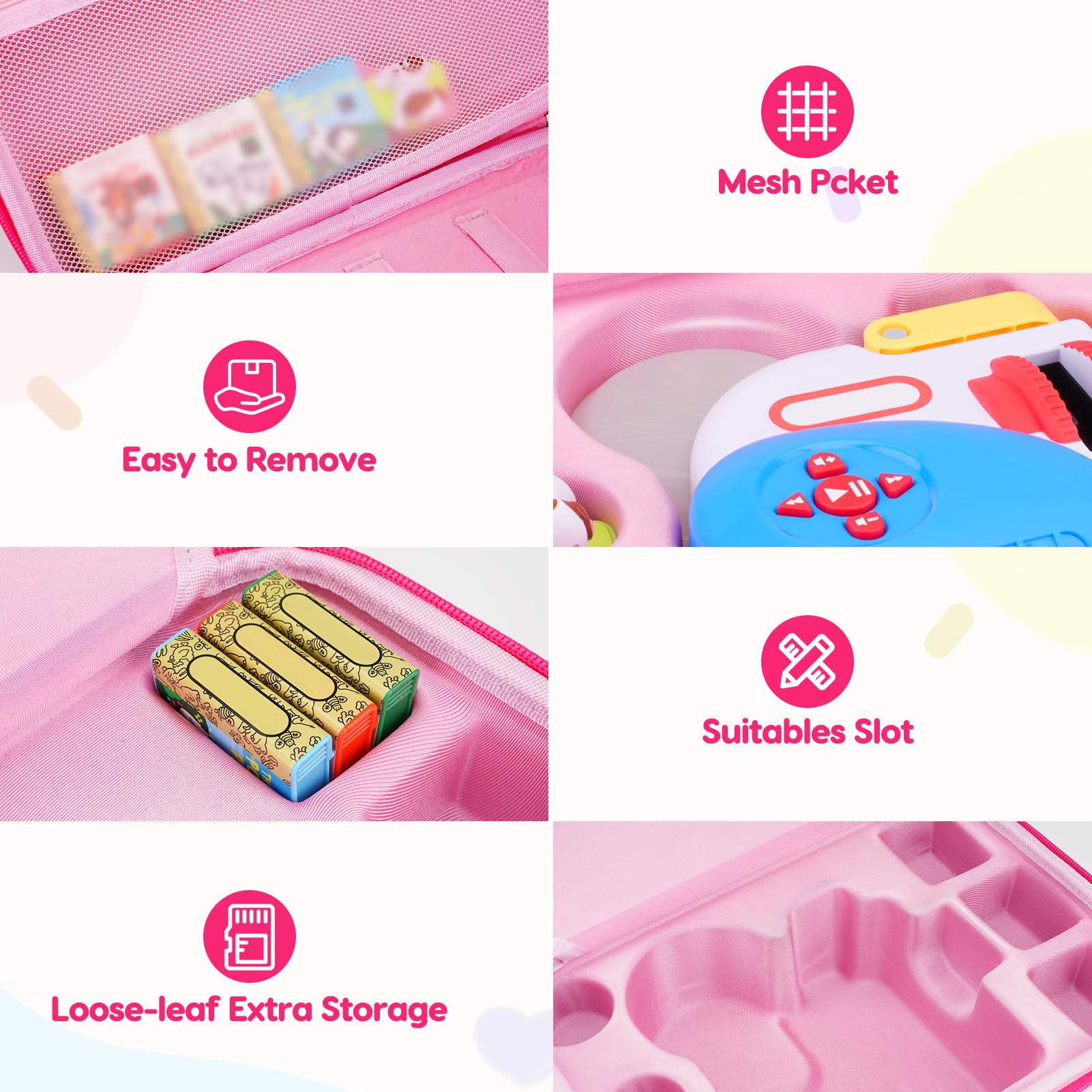 HHZ carrying case interior with EVA padding cushions Story Dream Machine pieces.