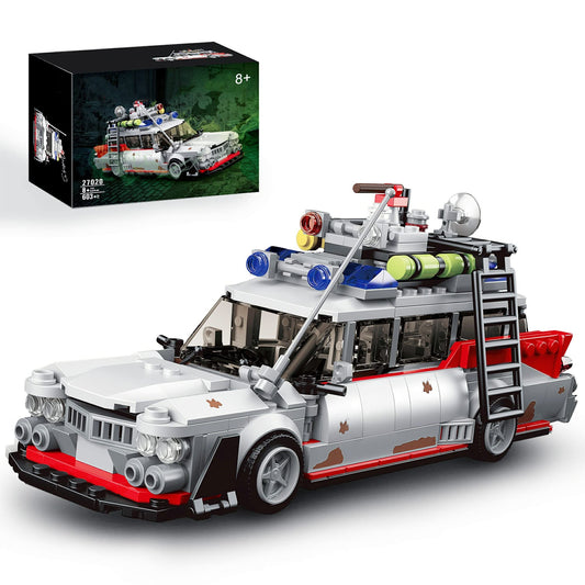 Hi-REEKE Buster ECTO-1 front view, premium adult build for display and collecting.