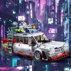 Hi-REEKE Buster ECTO-1 side view, enhances desk decor with cinematic flair.