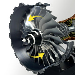 HI-REEKE Jet Engine Model made from 3D-printed plastic for lightweight durability