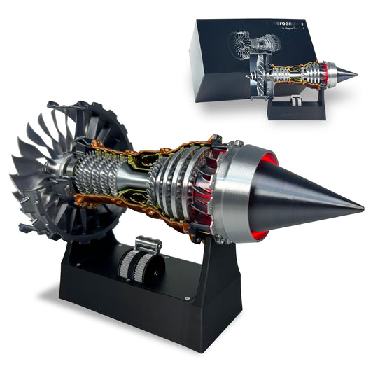 HI-REEKE Jet Engine Model rotatable top view for dynamic demonstrations