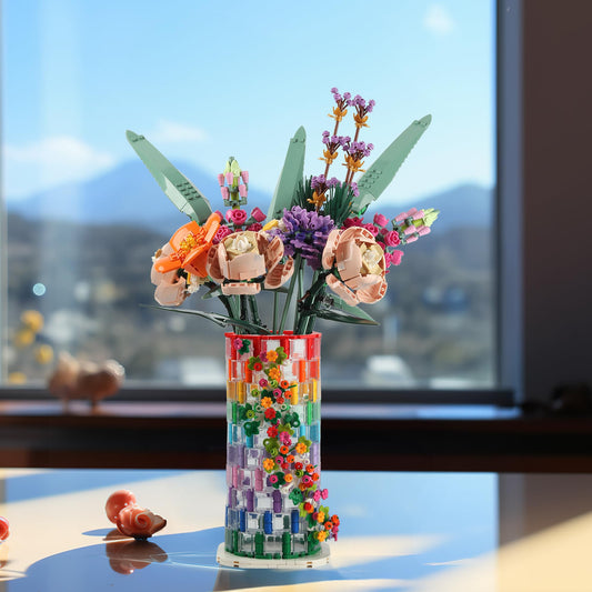 HI-REEKE transparent vase display stand highlighting a modern floral showcase