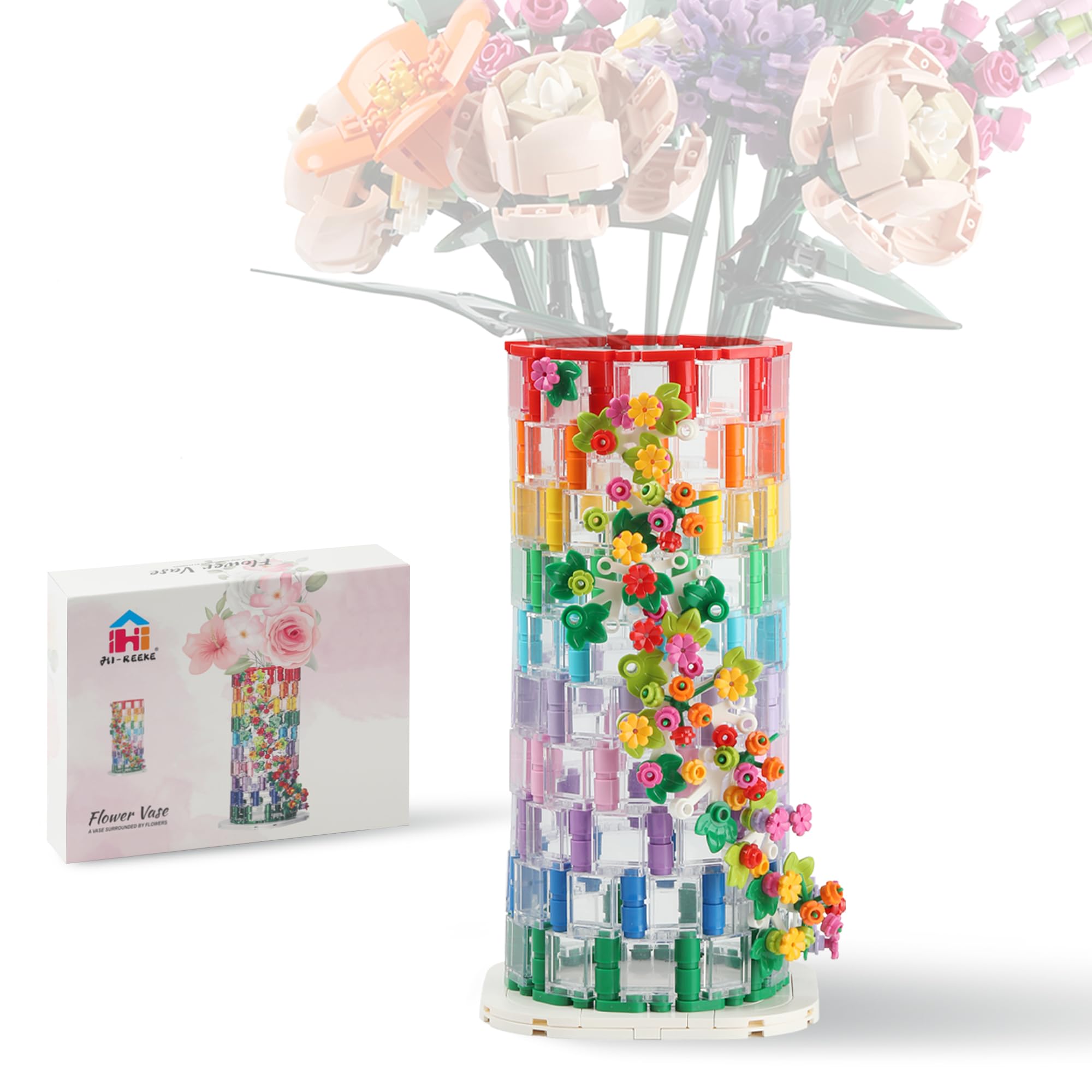 HI-REEKE vase building-block bouquet for modular floral displays