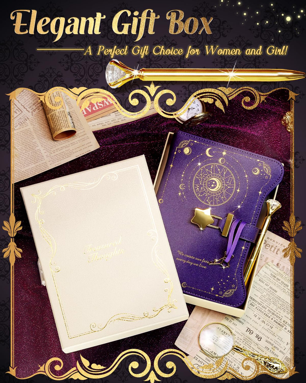 hi!SCI diary golden star lock adds secure, stylish privacy for thoughts