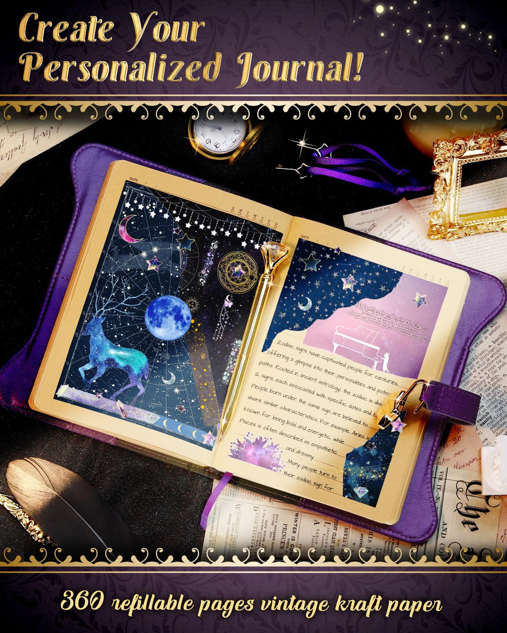hi!SCI diary star-shaped keys pair with the lock for easy access to journal