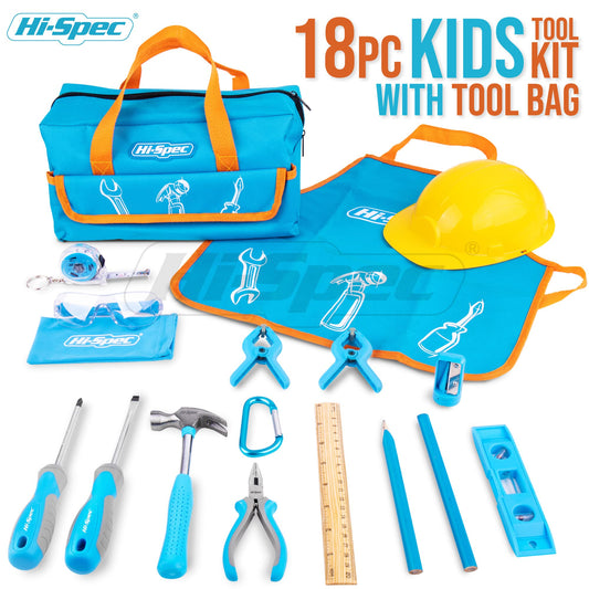 Hi-Spec child-size tool bag organized for quick storage and easy transport.