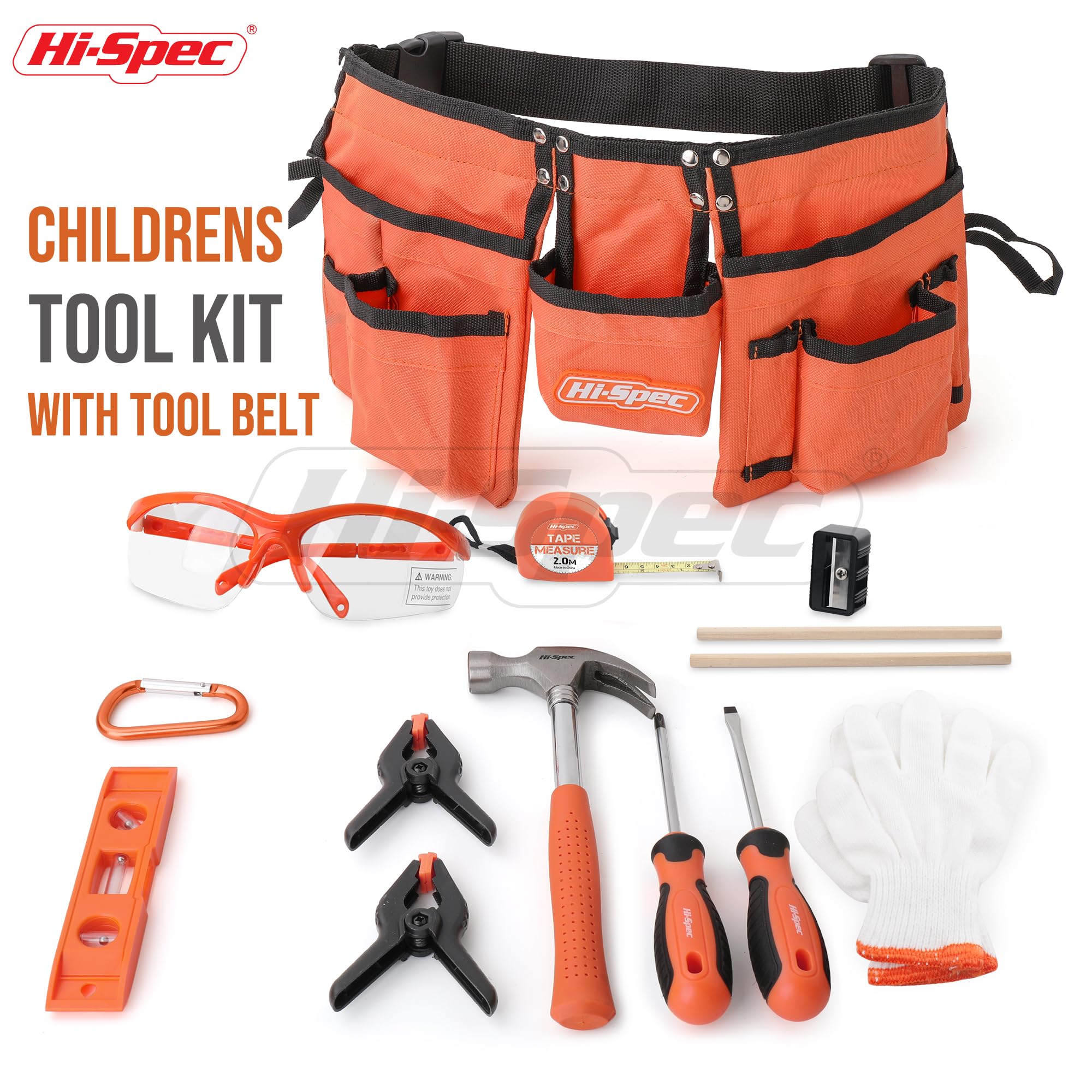Hi-Spec kid-safe tool belt keeps tools within reach for easy projects