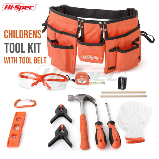 Hi-Spec kid-safe tool belt keeps tools within reach for easy projects