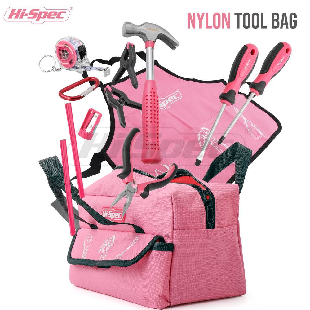 Hi-Spec pink tape measure and level for accurate measuring
