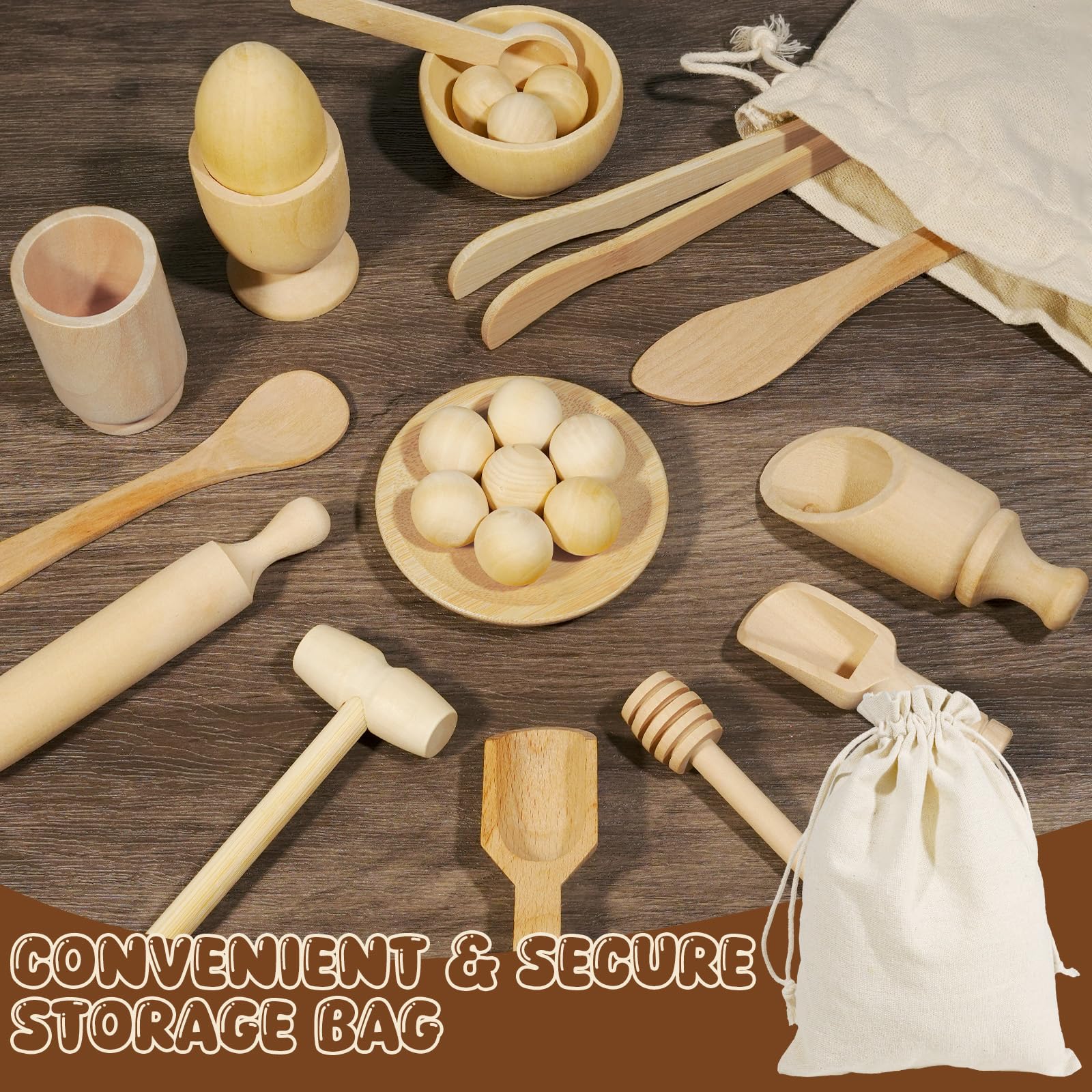 Hiawbon wooden cups for pouring and color matching activities