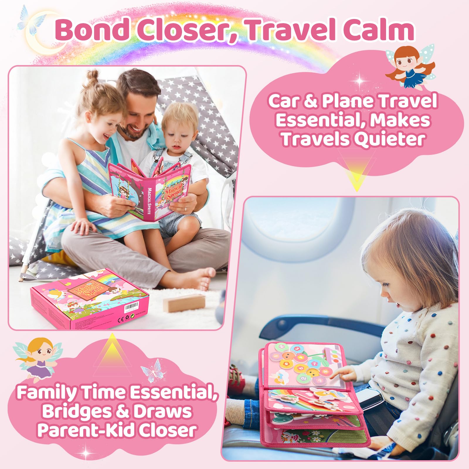Lightweight travel-friendly design of Hiber Sea Busy Book for planes and cars