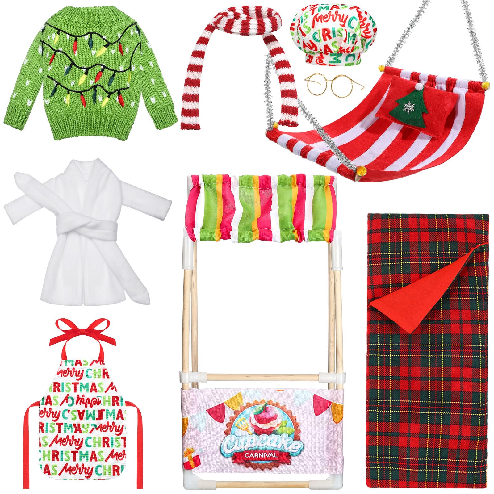 Hicarer elf donut stall accessory for dolls, perfect for festive play and storytelling.