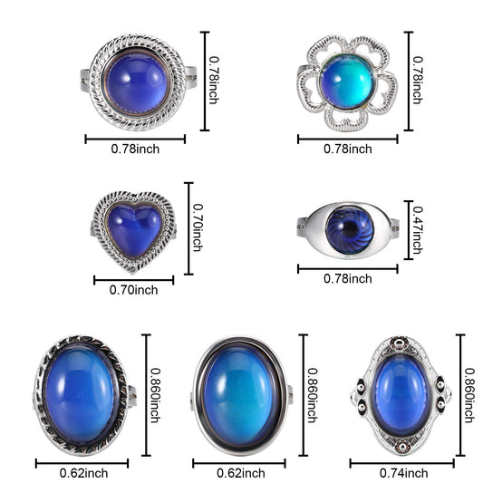 Hicarer mood ring adjustable fit suitable for most kids and teens.