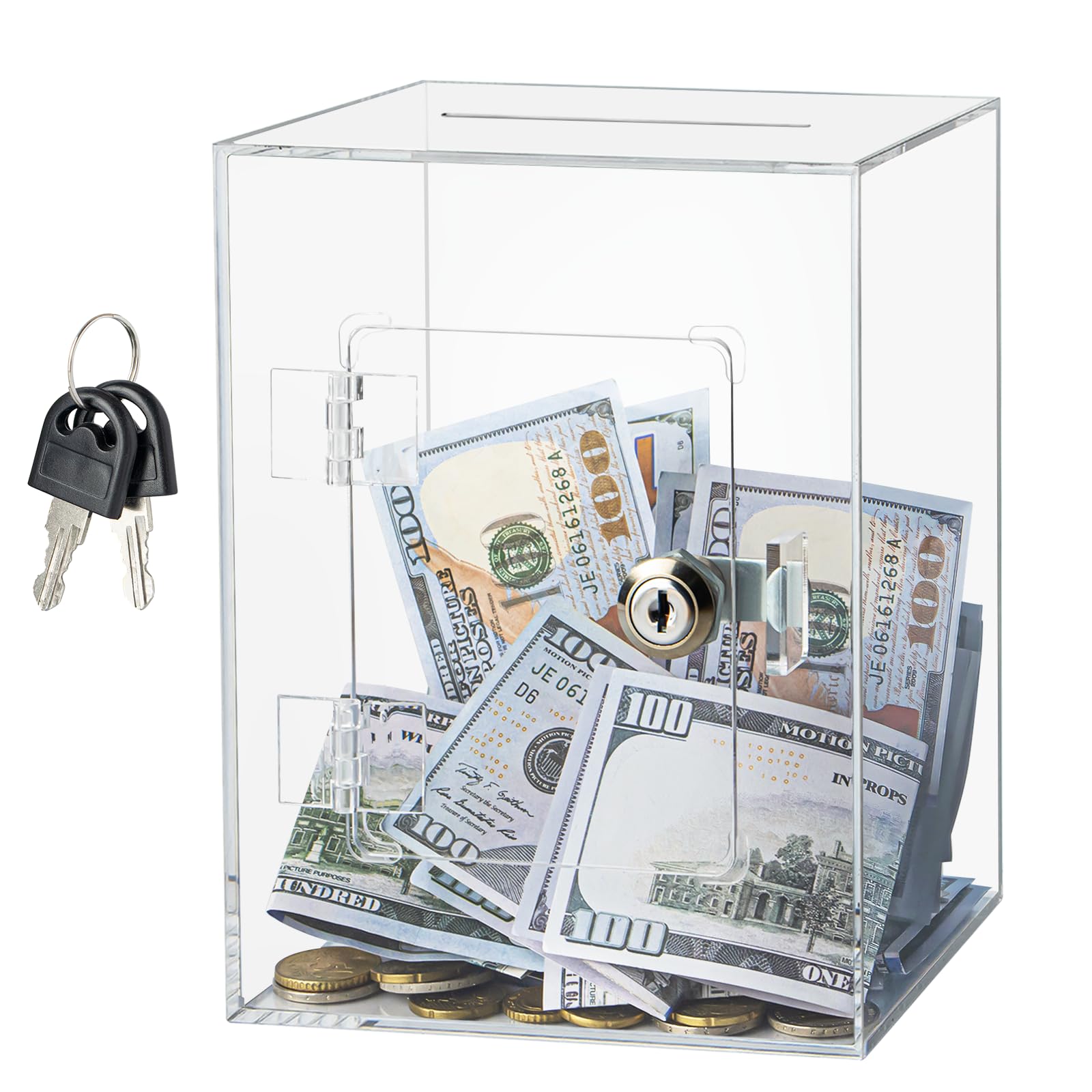 Hicocool clear piggy bank with lock helps track savings visually.