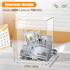 Hicocool durable acrylic piggy bank for daily use.