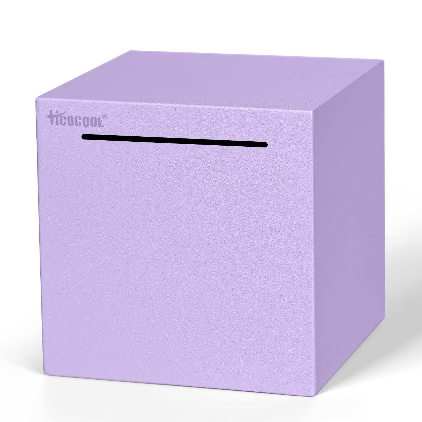 Hicocool Piggy Bank palm-size with glitter purple finish for stylish savings