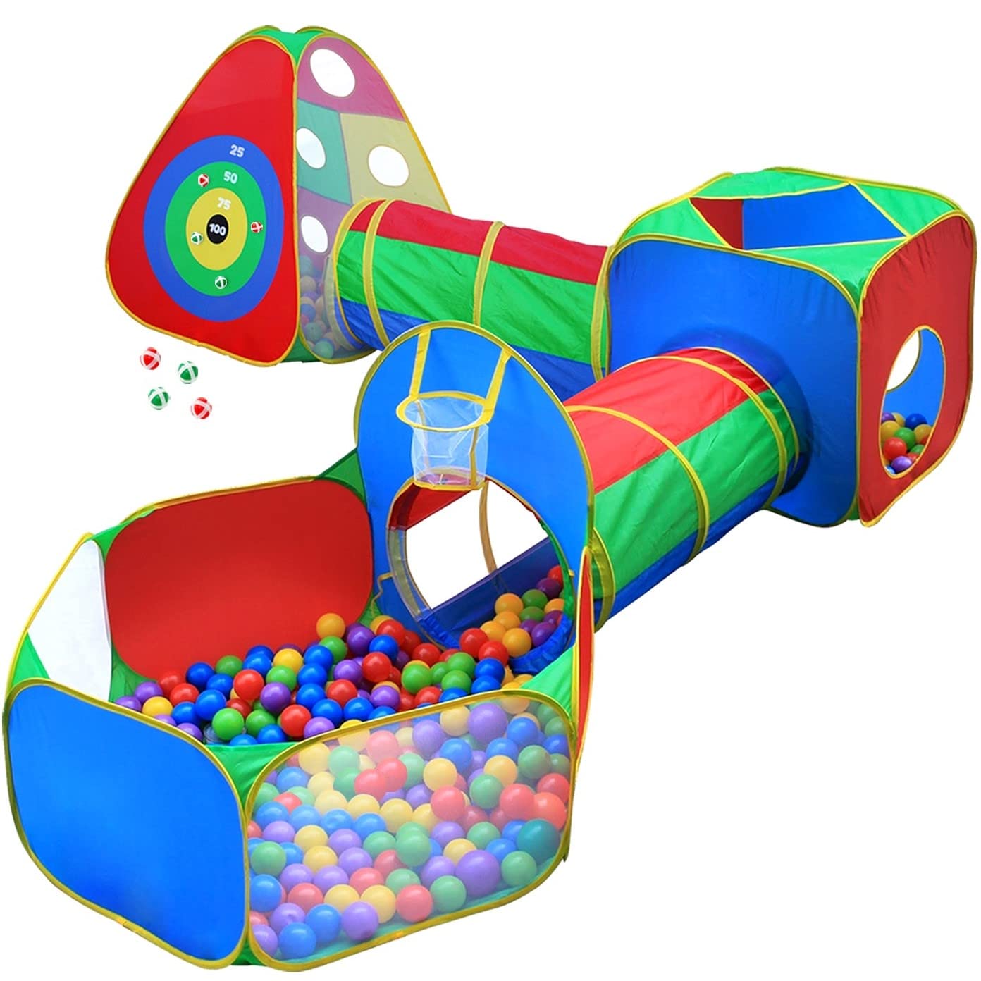 Hide N Side ball pit tent assembly for indoor play and imaginative maze fun.