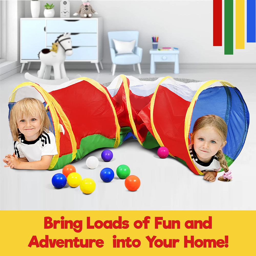 Hide N Side tunnel in use indoors for family play and imagination.