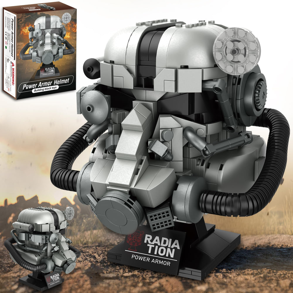 HiDectee helmet-building-blocks offer precise assembly for a standout desk display.
