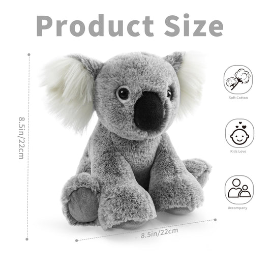 Hideekoog koala plush with soft fur, ideal for gentle hugs and play.