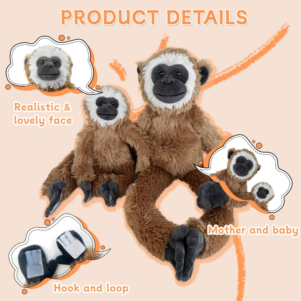 Close-up of Hideekoog monkey hook-and-loop fastener for easy attachment.