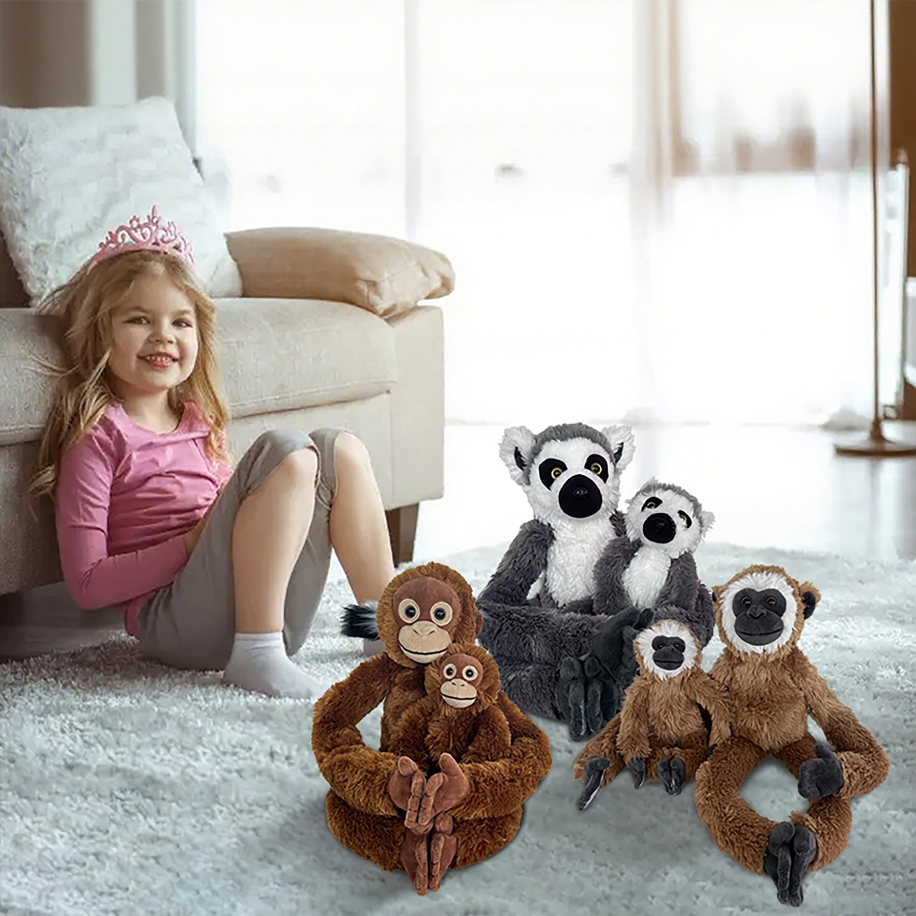 Close-up of Hideekoog monkey soft plush fabric for cozy, durable cuddles.