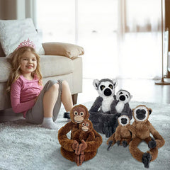 Close-up of Hideekoog monkey soft plush fabric for cozy, durable cuddles.