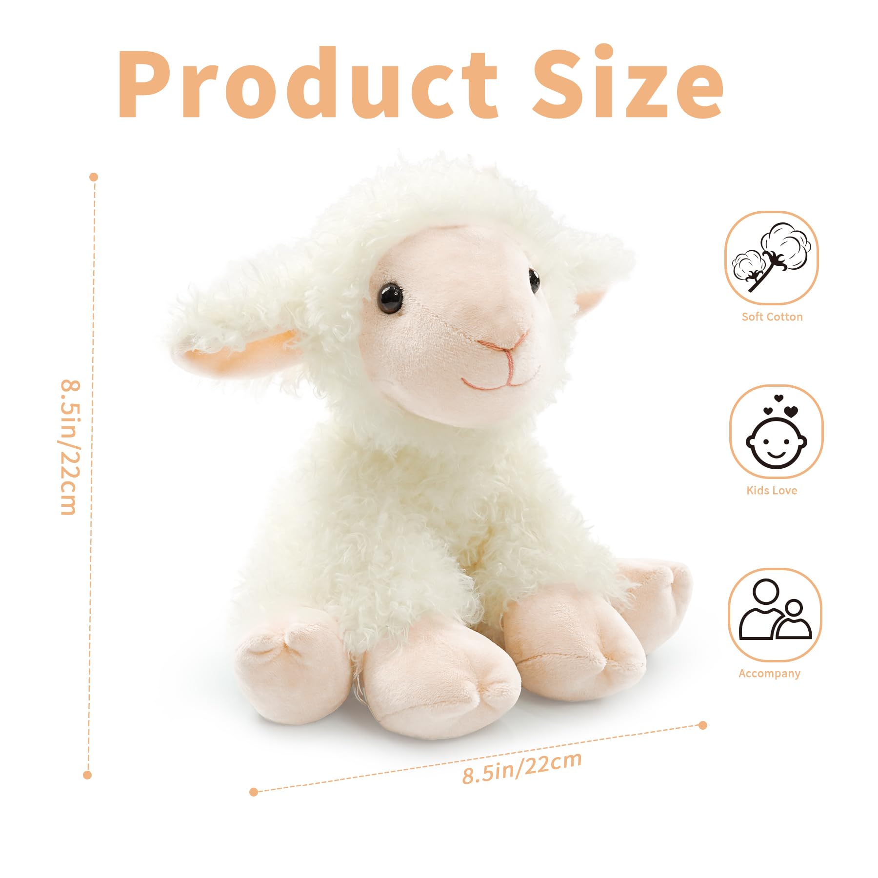 Hideekoog realistic sheep stuffed toy offers gentle, sensory-soft cuddles.