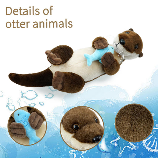 Hideekoog sea otter plush in leaning posture, a friendly decor and cuddle buddy