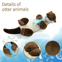 Hideekoog sea otter plush in leaning posture, a friendly decor and cuddle buddy