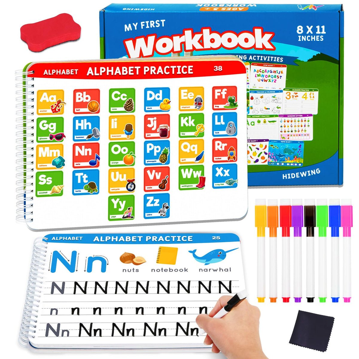 HIDEWING preschool workbook cover invites kids to start focused learning adventures