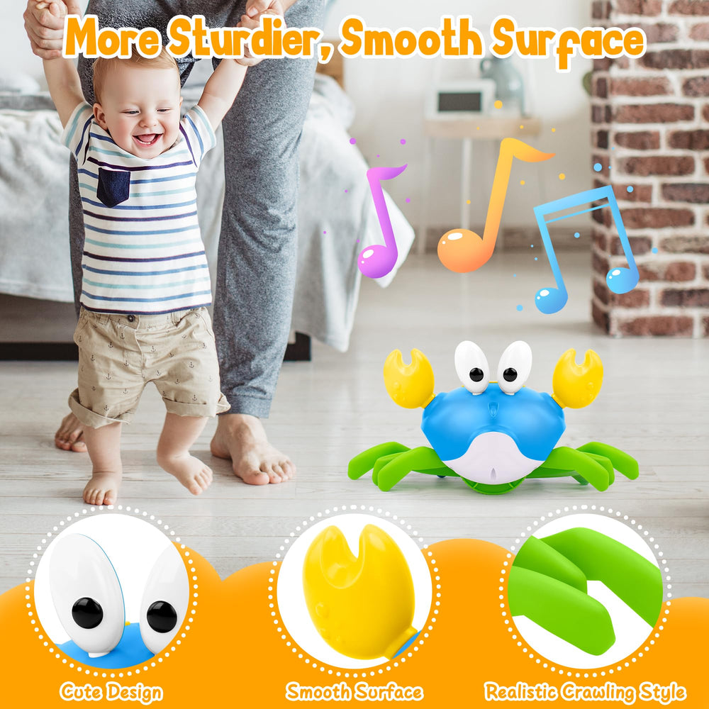 Hielse Crawling Crab toy recording feature captures parent-baby moments.
