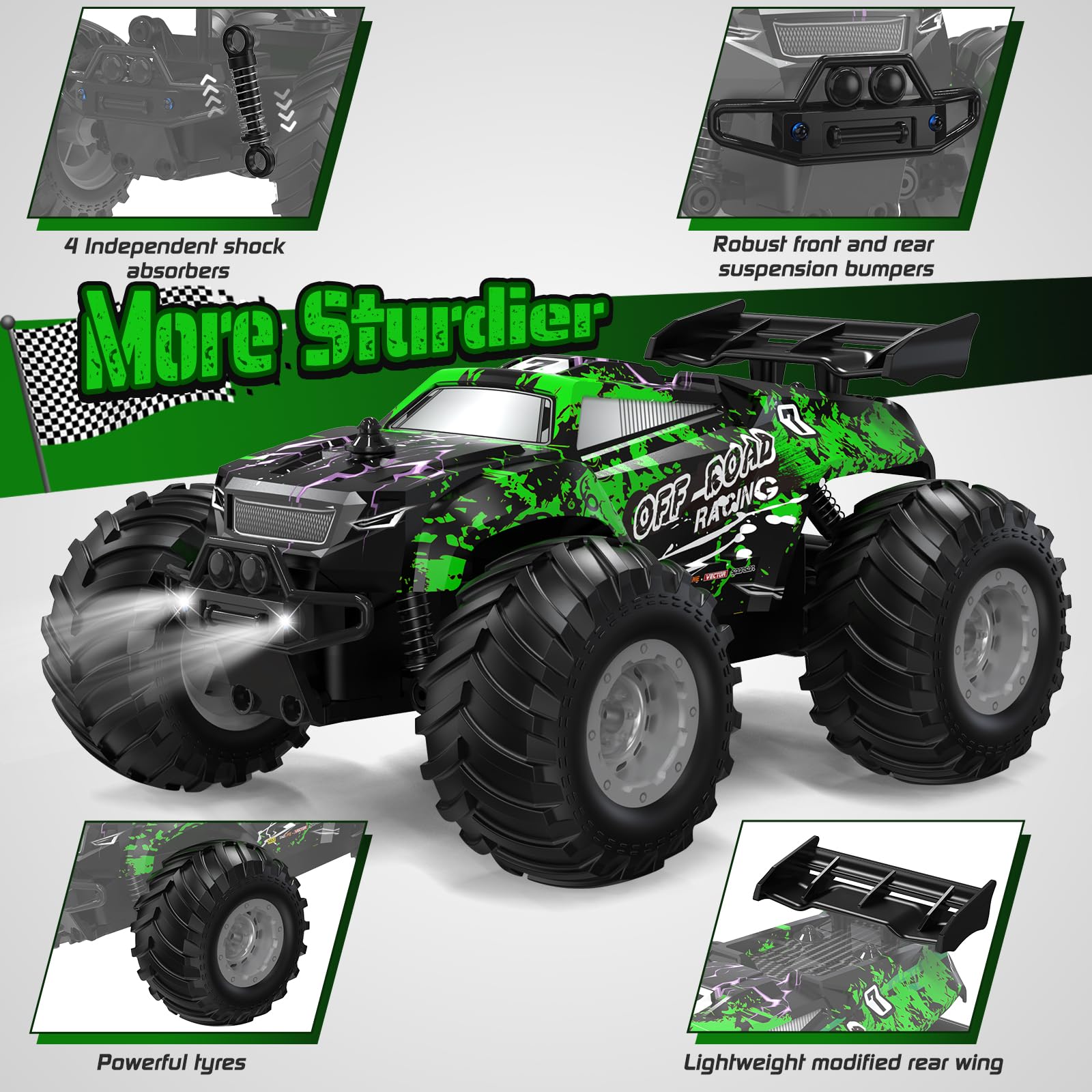 Hielse RC car drift mode enables controlled, stylish turns.
