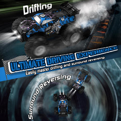 Hielse rc truck drift action demonstrates easy maneuvering for playful stunts.
