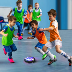 HIEMAO Hover Soccer Ball glides smoothly on hard floors with LED glow