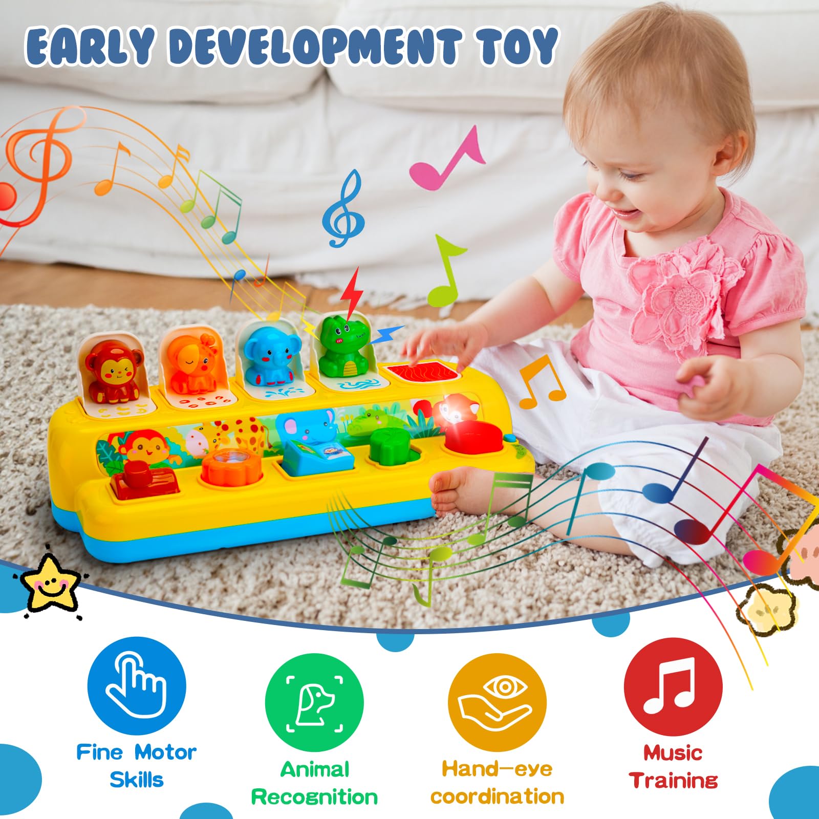 Hieoby tummy time-friendly play supports early motor skills.