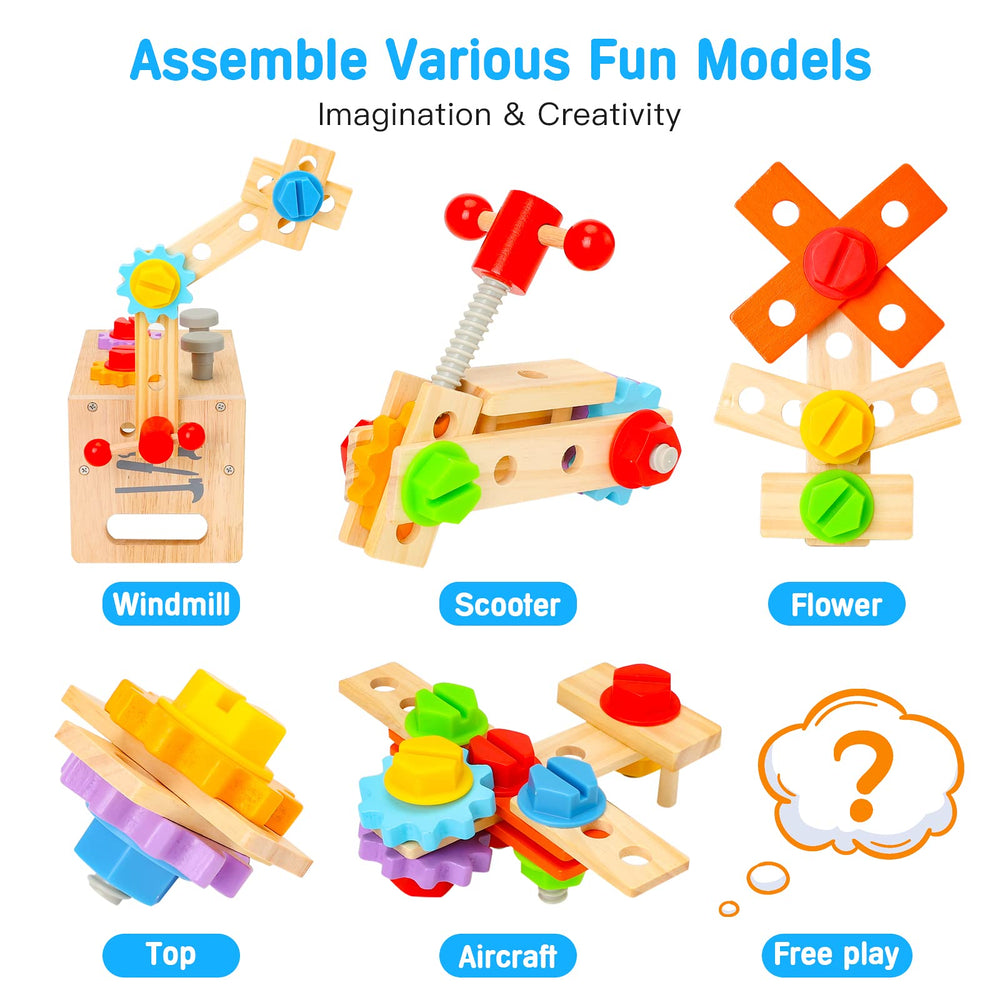 Hieoby screwdriver helps hand-eye coordination in twist-and-build activities.