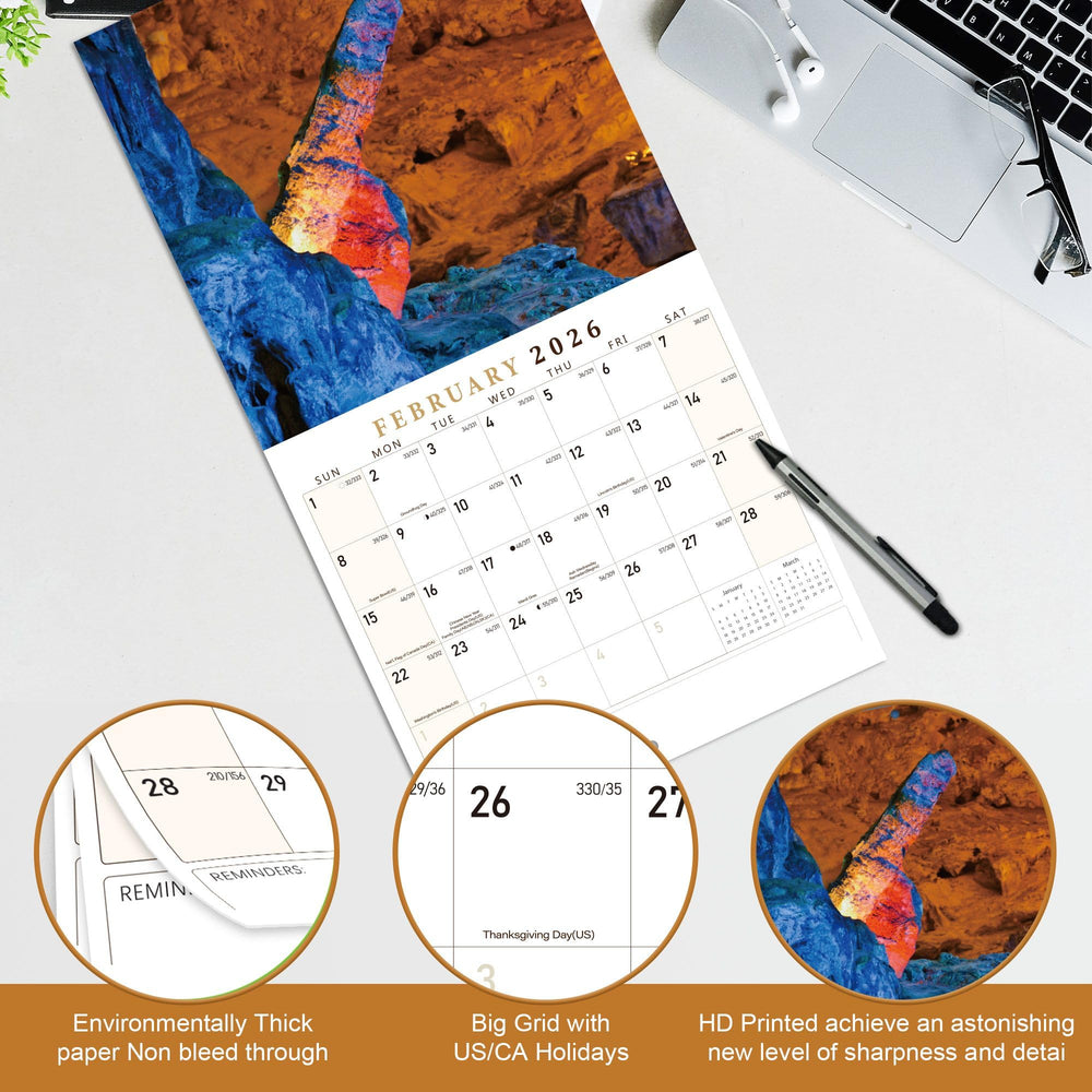HiFulerr Natures D*cks Pics Calendar 2026 large writing blocks for planning