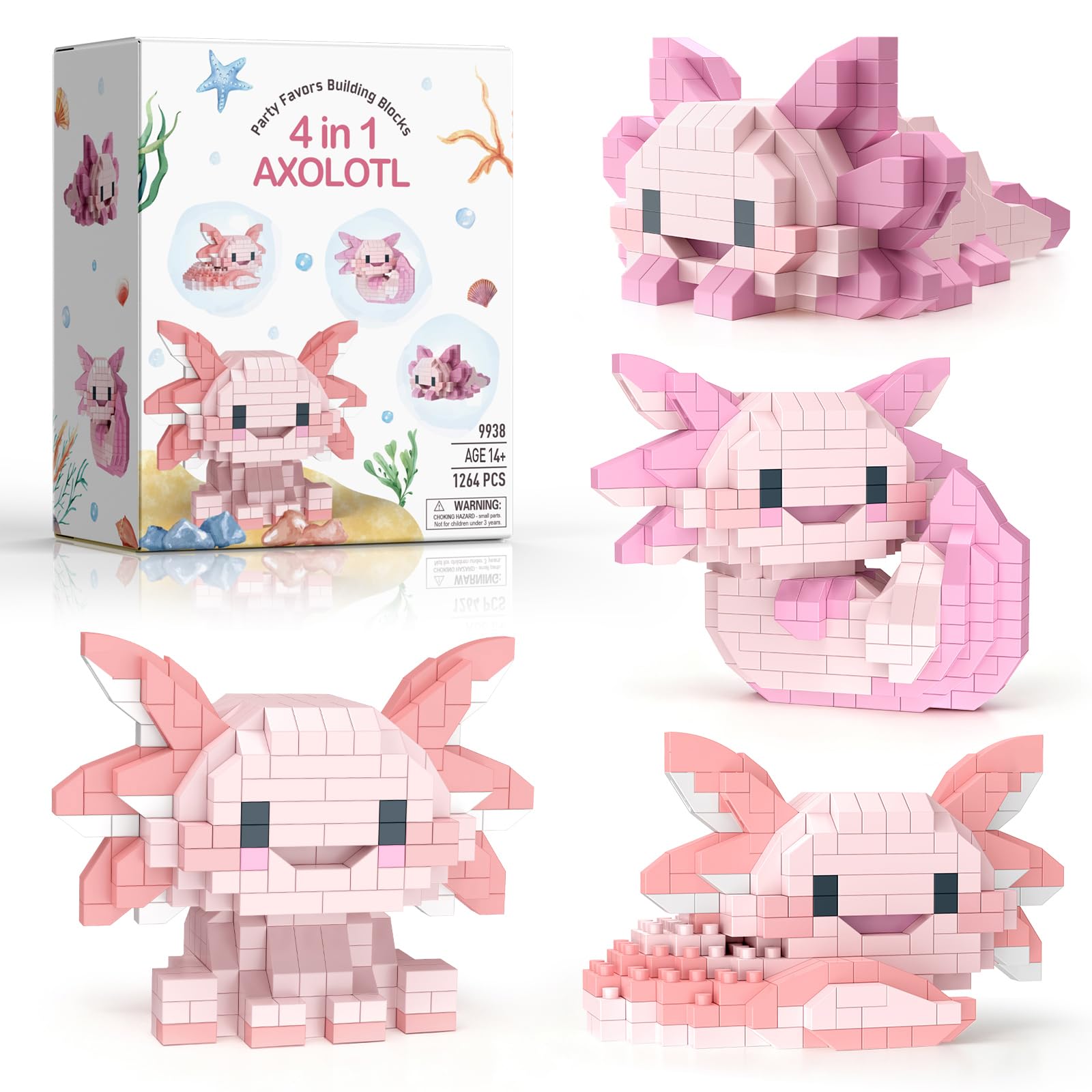 high godo 4-axolotl building set ready for gifting and play